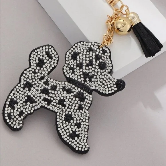 Rhinestone Poodle Keychain - Picture 2 of 4